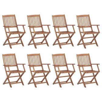 Tuinstoelen 8 st inklapbaar massief acaciahout