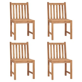 Tuinstoelen 4 st met kussens massief teakhout
