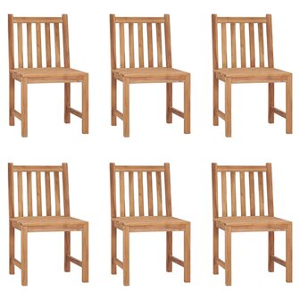 Tuinstoelen 6 st massief teakhout