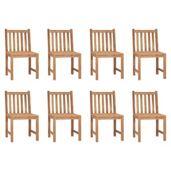 Tuinstoelen 8 st massief teakhout