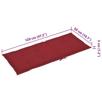 Tuinstoelen 4 st verstelbaar met kussens massief acaciahout