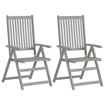 Tuinstoelen 4 st verstelbaar met kussens massief acaciahout