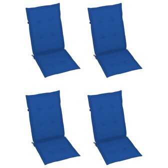 Tuinstoelen 4 st verstelbaar met kussens massief acaciahout