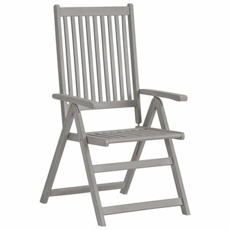 Tuinstoelen 2 st verstelbaar met kussens massief acaciahout