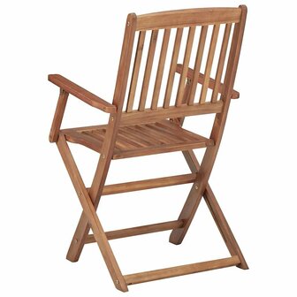 Tuinstoelen 4 st inklapbaar met kussens massief acaciahout