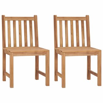 Tuinstoelen 2 st met kussens massief teakhout