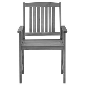 Tuinstoelen 4 st met kussens massief acaciahout grijs