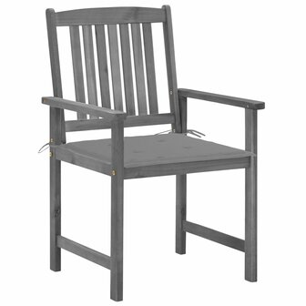 Tuinstoelen 4 st met kussens massief acaciahout grijs