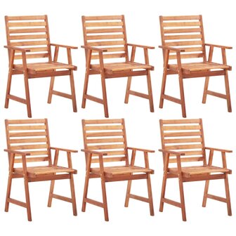 Tuinstoelen 6 st massief acaciahout