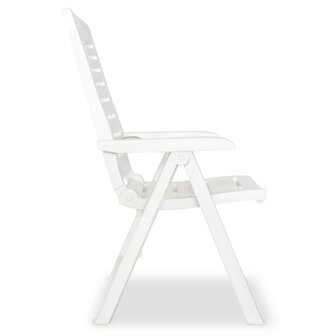 Tuinstoelen 4 st verstelbaar kunststof wit