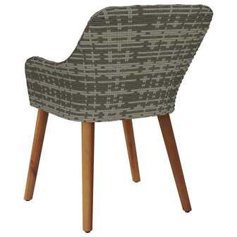 Tuinstoel met kussen 2 pcs Grijs 55 x 62.5 x 82cm poly rattan