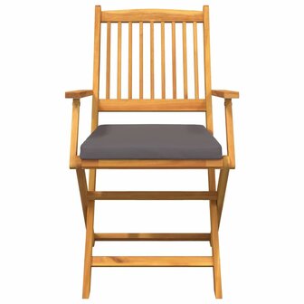 Opvouwbare stoel met kussen 8 pcs Grijs 49 x 57,5 x 92cm