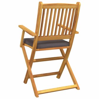 Opvouwbare stoel met kussen 8 pcs Grijs 49 x 57,5 x 92cm
