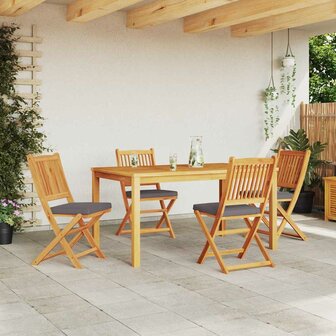 Opvouwbare stoel met kussen 4 pcs Grijs 49 x 57,5 x 92cm
