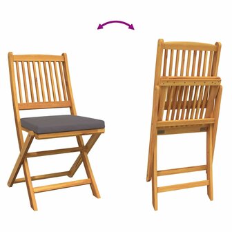 Opvouwbare stoel met kussen 4 pcs Grijs 49 x 57,5 x 92cm