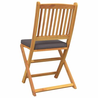 Opvouwbare stoel met kussen 6 pcs Grijs 49 x 57,5 x 92cm