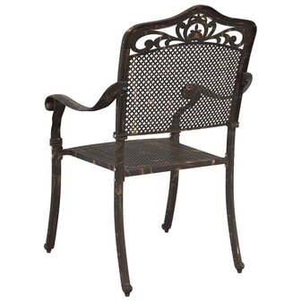 Tuinstoel 2 pcs Brons 55 x 56.5 x 91cm Aluminium