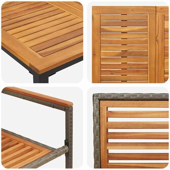 Tuin Eetset 5 pcs Grijs 150 x 90 x 75 cm poly rattan