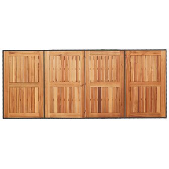 Tuin Eetset 9 pcs Zwart en Bruin 190 x 80 x 75 cm poly rattan