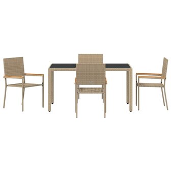 Tuin Eetset 5 pcs Beige 150 x 90 x 75 cm poly rattan