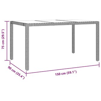 Tuin Eetset 5 pcs Beige 150 x 90 x 75 cm poly rattan