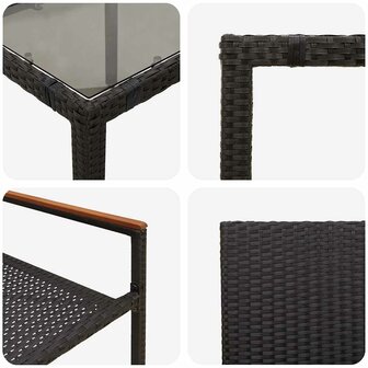 Tuin Eetset 7 pcs Zwart 150 x 90 x 75 cm poly rattan
