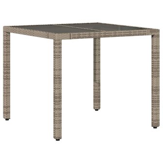 Tuin Eetset 3 pcs Grijs en Bruin 90 x 90 x 75 cm poly rattan