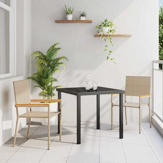 Tuinstapelstoelen 2 pcs Cr&egrave;me en bruin