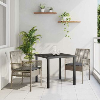 Tuinstoel 2 pcs Grijs 53 x 60 x 85cm poly rattan