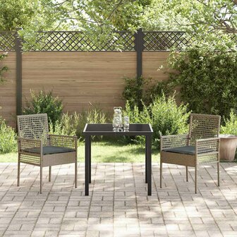 Tuinstoel 2 pcs Grijs 53 x 60 x 85cm poly rattan