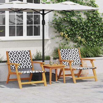 Tuinmeubelen 2 pcs Wit 67 x 78 x 73cm Massief acaciahout