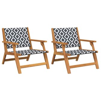 Tuinmeubelen 2 pcs Wit 67 x 78 x 73cm Massief acaciahout