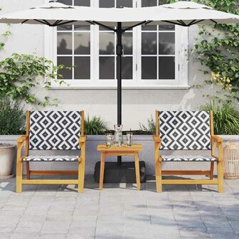 Tuinmeubelen 2 pcs Wit 67 x 78 x 73cm Massief acaciahout