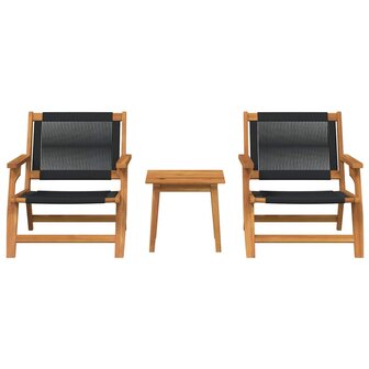 Tuinstoelen met Tafel 3 pcs Zwart 45 x 45 x 40 cm