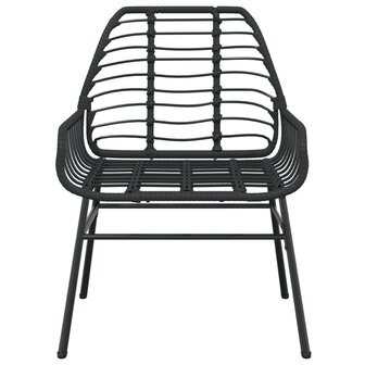 Tuinstoelen 2 st poly rattan zwart