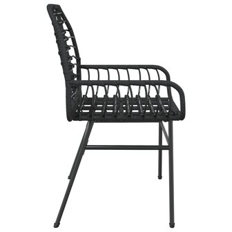 Tuinstoelen 2 st poly rattan zwart