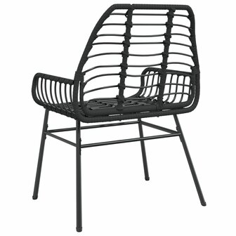 Tuinstoelen 2 st poly rattan zwart