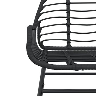 Tuinstoelen 2 st poly rattan zwart