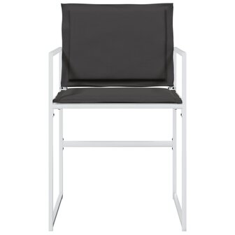 Tuinstoelen 4 st met kussens staal en textileen wit