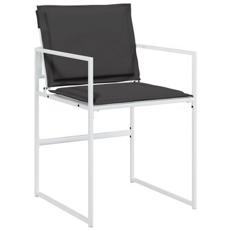 Tuinstoelen 4 st met kussens staal en textileen wit