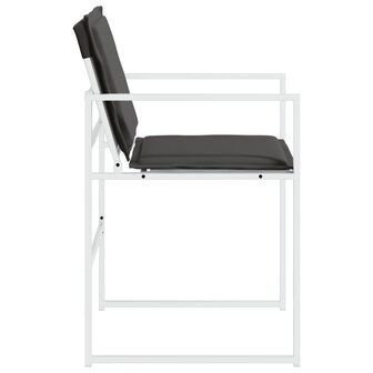 Tuinstoelen 4 st met kussens staal en textileen wit