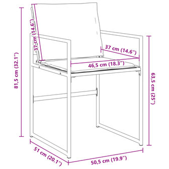 Tuinstoelen 4 st met kussens staal en textileen wit