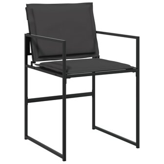 Tuinstoelen 4 st met kussens staal en textileen zwart
