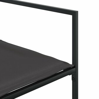 Tuinstoelen 4 st met kussens staal en textileen zwart