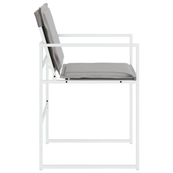 Tuinstoelen 4 st met kussens staal en textileen wit