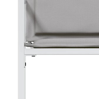 Tuinstoelen 4 st met kussens staal en textileen wit