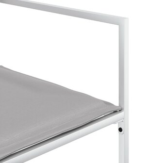 Tuinstoelen 4 st met kussens staal en textileen wit