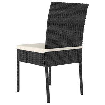 Tuinstoelen 2 st poly rattan zwart