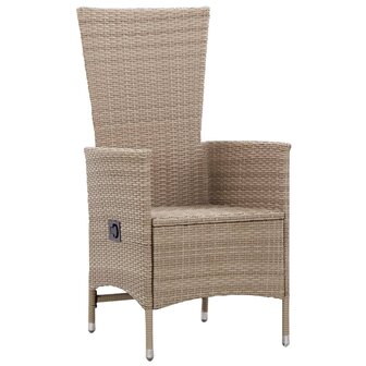 Tuinstoelen 2 st met kussens poly rattan beige