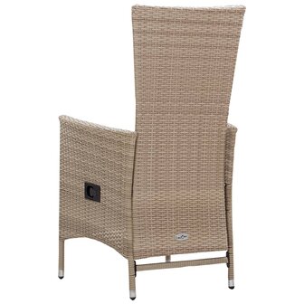 Tuinstoelen 2 st met kussens poly rattan beige